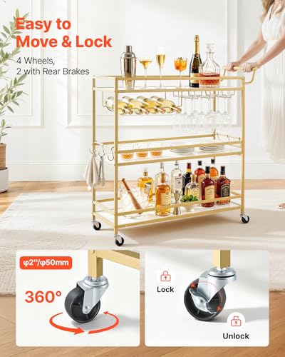 VEVOR 3-Tier Bar Cart