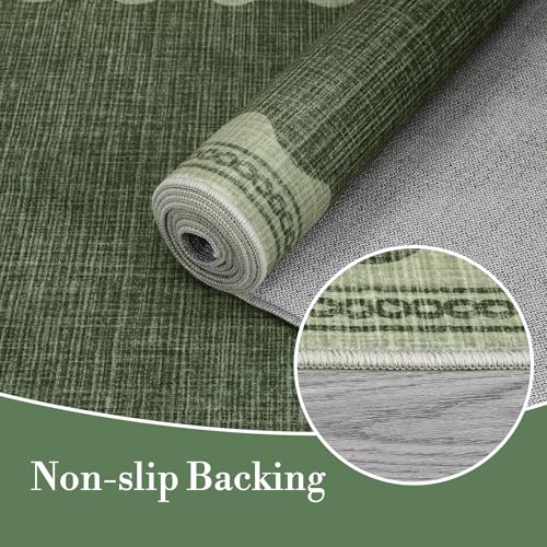 CAREMEE 2x6 Scalloped Runners Green Washable Hallways Bedroom Rug by CAREMEE - Used condition - Image 5