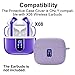 smaate Earbuds Case Compatible with TAGRY X08 Wireless Headphone, Silicon Protective Cover with Keychain, with Window for LED Display, Purple
