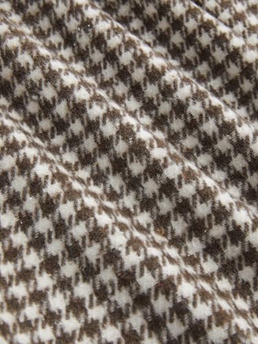 CIDER Skirts for Women Houndstooth Plaid Skirts with Belt Cotton Blend Mid Waist Maxi Skirt Long Skirt4