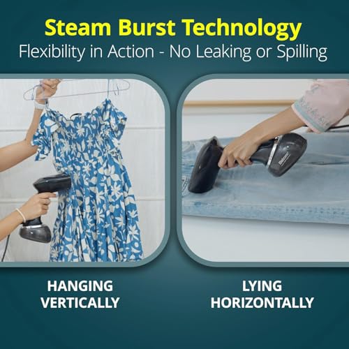 Image of Balzano Garment Steamer 1700W for Clothes | Portable Handheld Steamer Iron | 360ml Tank, 30s Heat-Up, 28g Continuous Steam (Black)