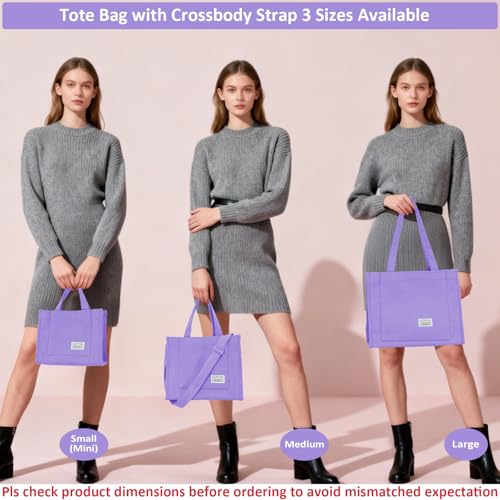 Image of UERRUAM Tote Bag for Women with Compartments,Corduroy Tote for Work Travel College Book Bag Women Purse Handbag Crossbody Bag