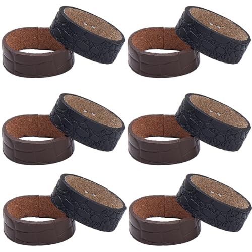 GORGECRAFT 12Pcs 2 Colors Cowhide Belt Loop Keeper Leather Belt End Holder Retainer Tool Belt Band Replacement Fit for 1.38inch/35mm Wide Men Women Belt Straps Accessories Black Brown