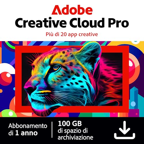 Adobe Creative Cloud Pro | Software Creativo con IA | 1 Anno | PC/Mac | Download Digitale