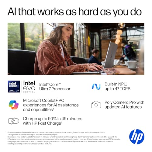 Image of HP OmniBook 7 Flip 16 inch 2-in-1 Copilot+ AI PC Laptop, 3K OLED Touch, Intel Evo Platform 8-Core Ultra 7 258V(>Ultra 9 185H), WiFi 7, Backlit KB, W Pen & 128GB PSD, Win11 Home(32GB|2TB SSD)