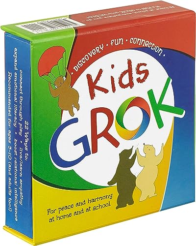 GROK Kids Conversation Cards for Ages 3-10 | Children Play to Learn, Build Confidence, and Express Emotions | Learning Aid for Parents and Professionals | 22 Games, Booklet Included