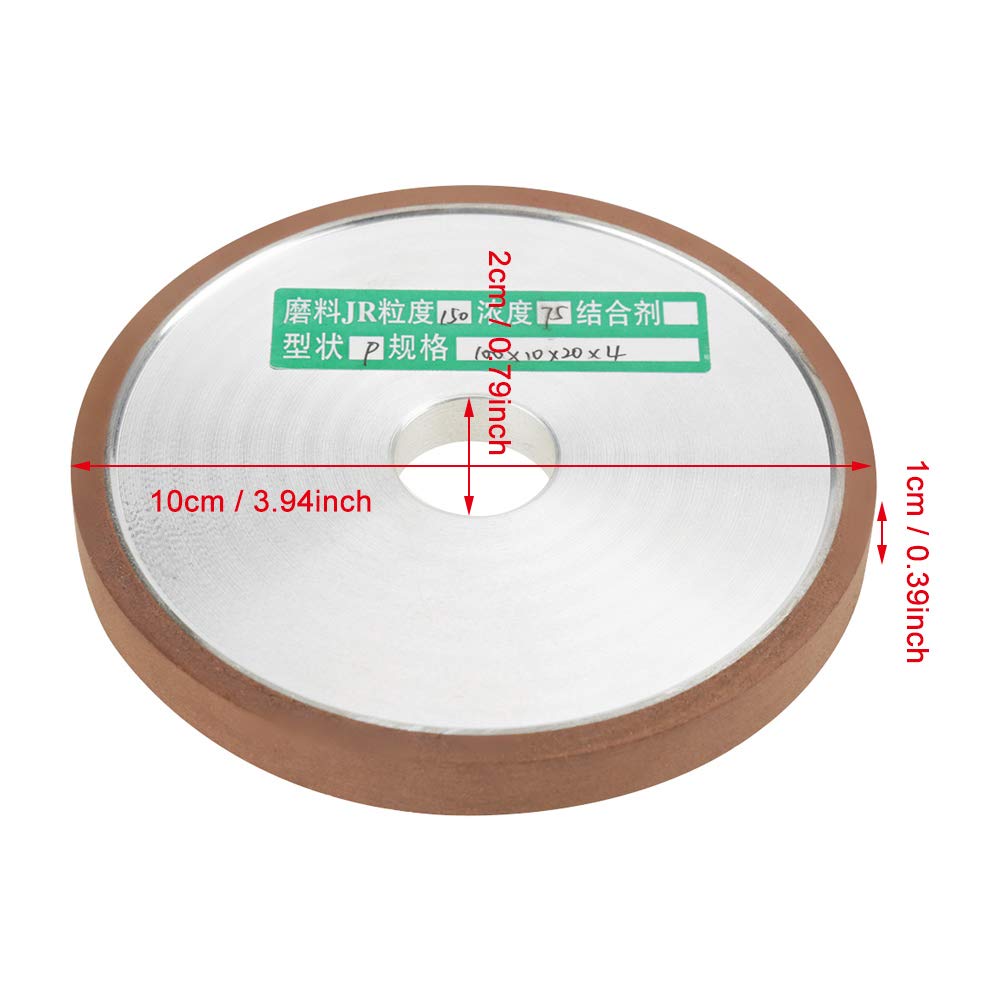 Meule Diamantée d'Affûtage 100 * 20 * 10mm,Walfront Roue de Broyage en Diamant et Résine Dia. extérieur 100mm Dia. d'Alésage 20mm Roue Diamant Résine Meule Meulage Ponçage
