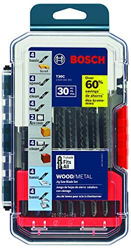 Bosch T30C 30 pc. T-Shank Jig Saw Blade Set for Wood and Metal