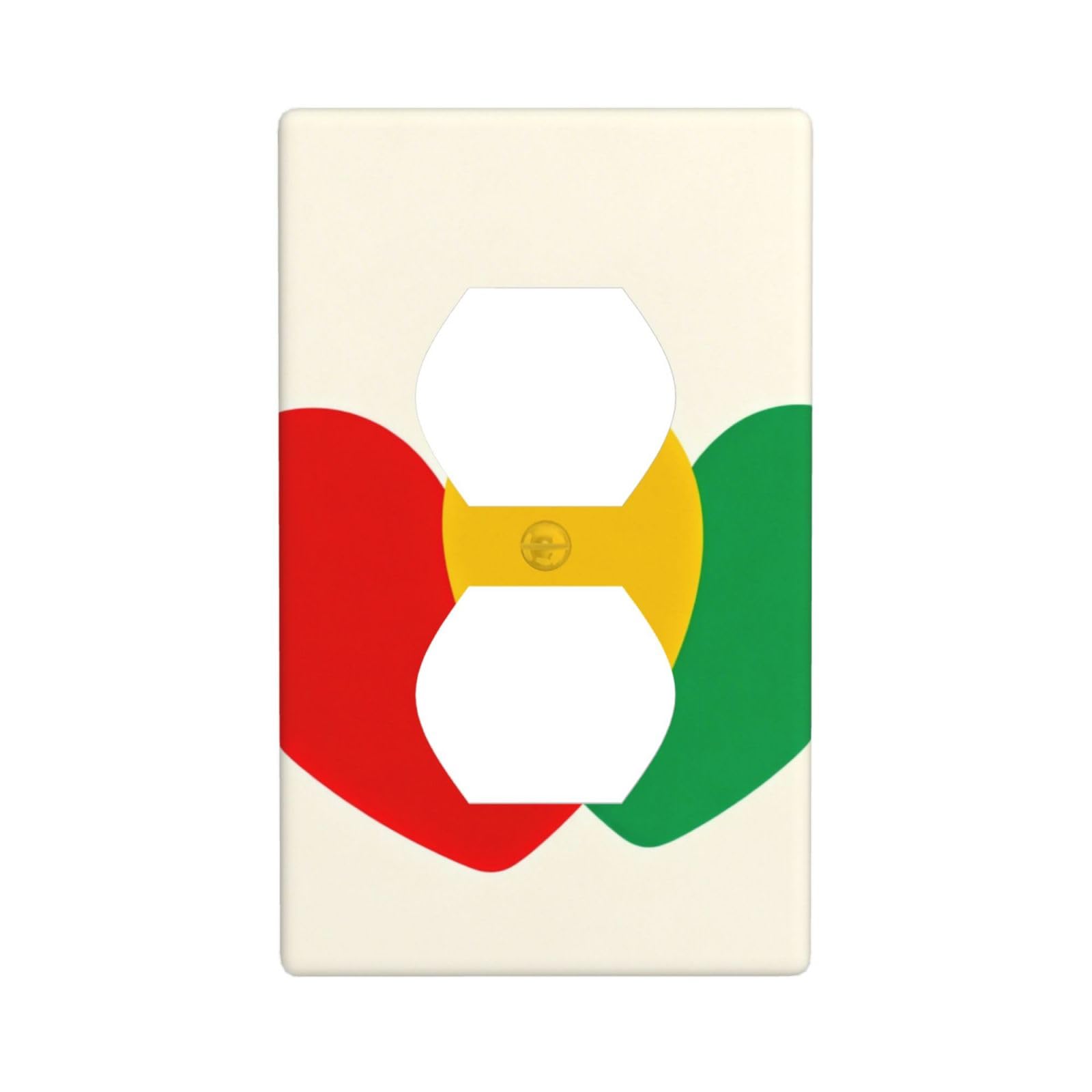 Italy Flag Heart Decorative Switch Plate Cover-Unbreakable Polycarbonate Wall Plate for Home Office, 1 Gang with Screws