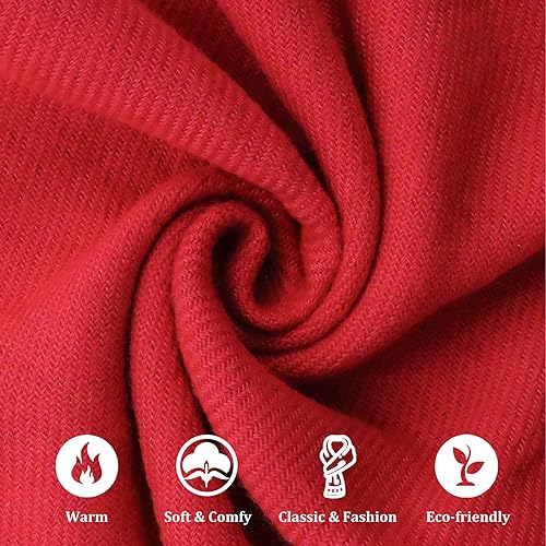 Vimate Red Scarf for Women - Winter Long Fashion Neck Scarf for Christmas & New Year (US-Red)2