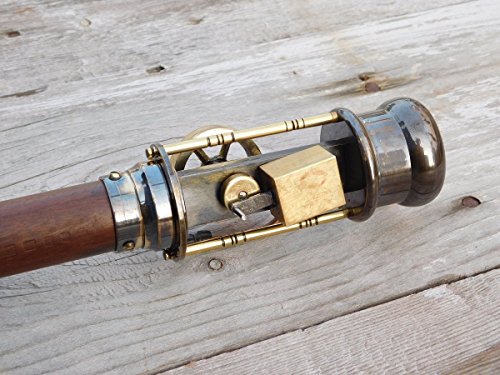 Vintage Nautical Walking Cane with Working Steam Engine Top