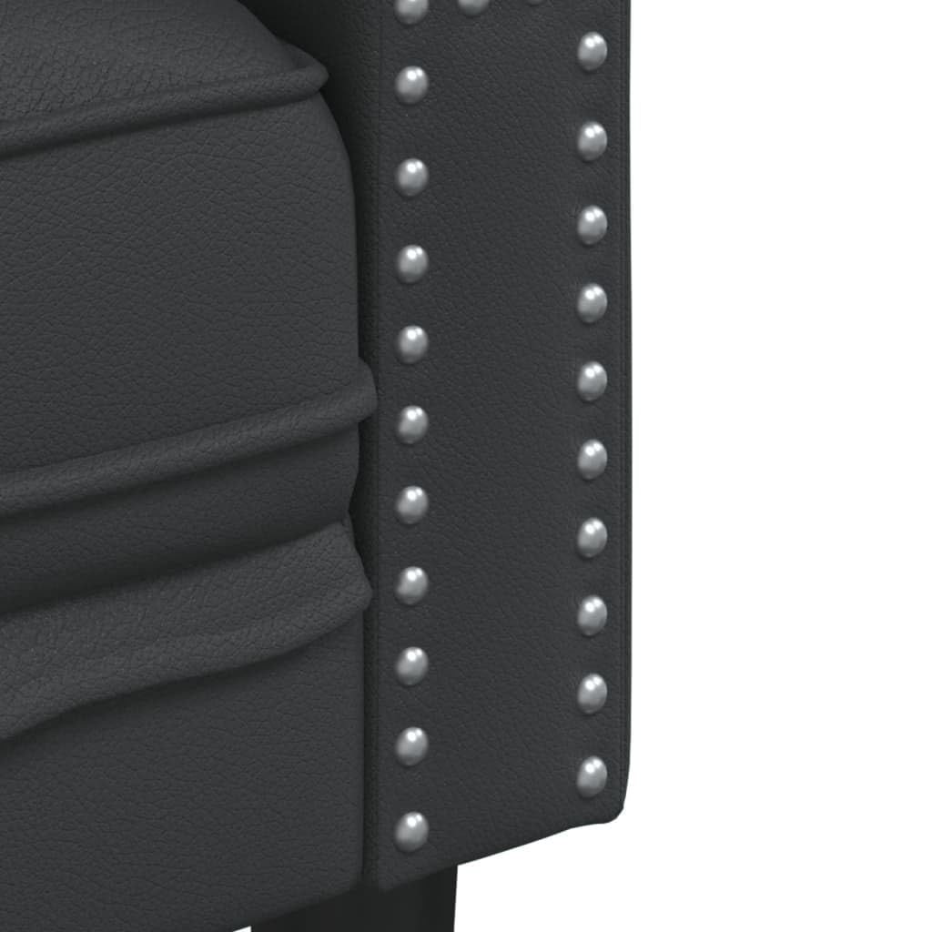 vidaXL Driezitsbank Chesterfield-stijl kunstleer zwart