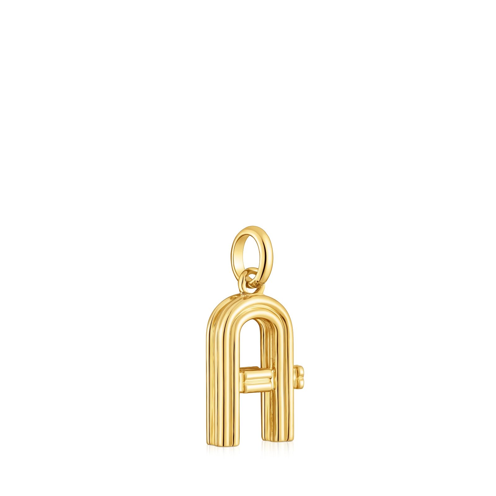 TOUS Colgante para Mujer Mediano Letra A con Baño de Oro 18 Kt sobre Plata de Primera Ley, Colección Alphabet