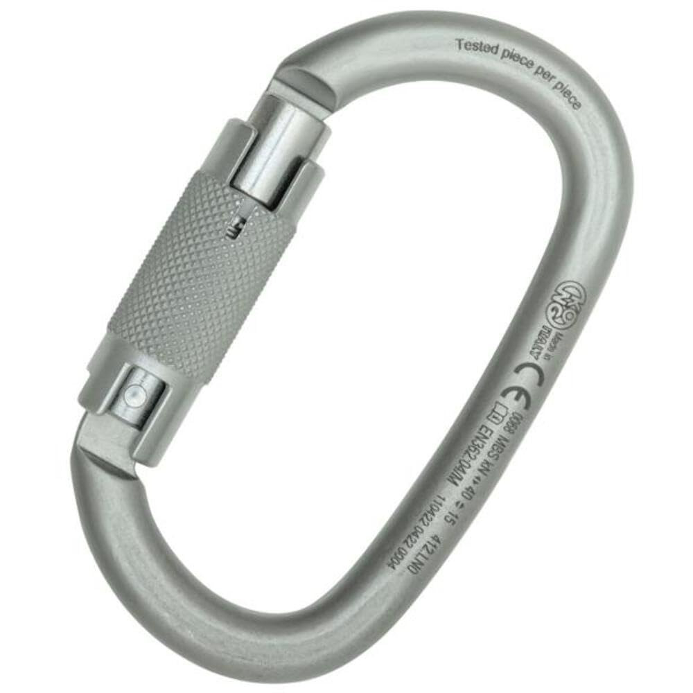 Kong Italy - Ovalone Acciaio Carbonio Auto Block Moschettone - Lunar White