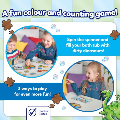 Image of Dirty Dinos Educational Board Game | Colours and Counting Ages 3-6 Years | Dinosaur Theme 2-4 Players | Orchard Toys