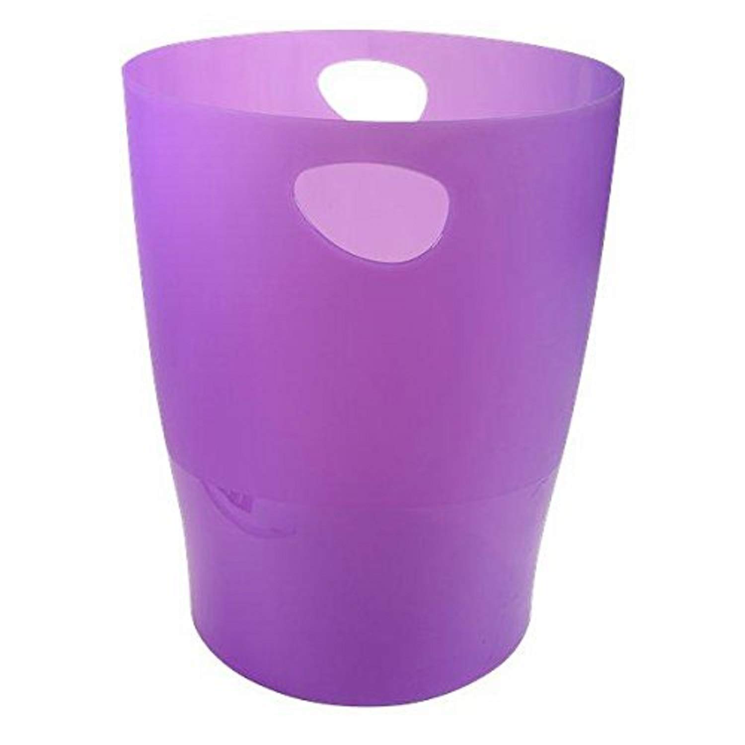 Exacompta 45319D ECOBIN 8er Pack Papierkörbe 15 Liter mit Griffen. Eleganter und robuster Papierkorb und Mülleimer im modernen Design violett