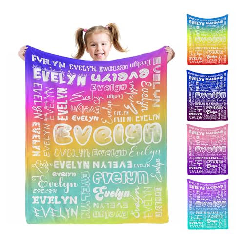 AOFUN Personalized Baby Blankets with Names, Custom Baby Girls Blanket Initial Swaddle Blanket, Personalized Baby Boy Gifts for Newborn, Toddler on Baby Shower, Christmas, 40x30inch, Style 5