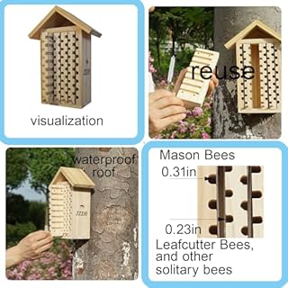 Mason Bee House,JZDF Bug Hotel,Bug Hotel,Carpenter Bee House for The Garden,Leaf Cutter Bees House