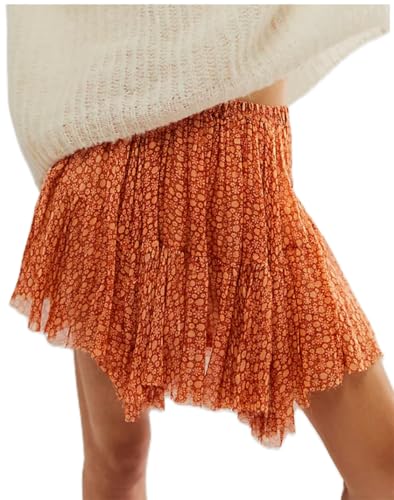 Womens Low Rise Lace Mini Skirt Y2k Pleated Ruffle Short Skirt Flowy Asymmetrical Underskirt Fairy Half Slip Skirts