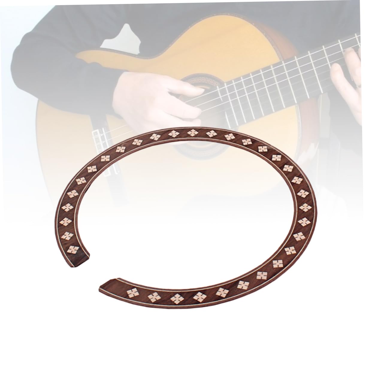 Kisangel Guitar Rosette Curved Strips Easy Apply Sound Hole Inlay Guitar Decals