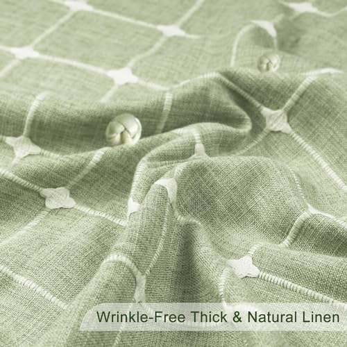 ggaimwf Sage Green Stall Shower Curtain Farmhouse Bohemian Modern Fabric Shower Curtains for Bathroom Rv Half Small Size Bathroom Curtain Set including Tassels 36x72 Inch - Image 4