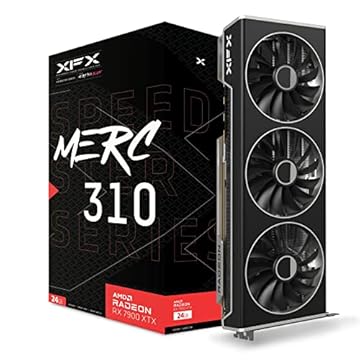 XFX Placa gráfica para jogos Speedster MERC310 AMD Radeon RX 7900XTX preta com 24 GB GDDR6, AMD RDNA 3 RX-79XMERCB9