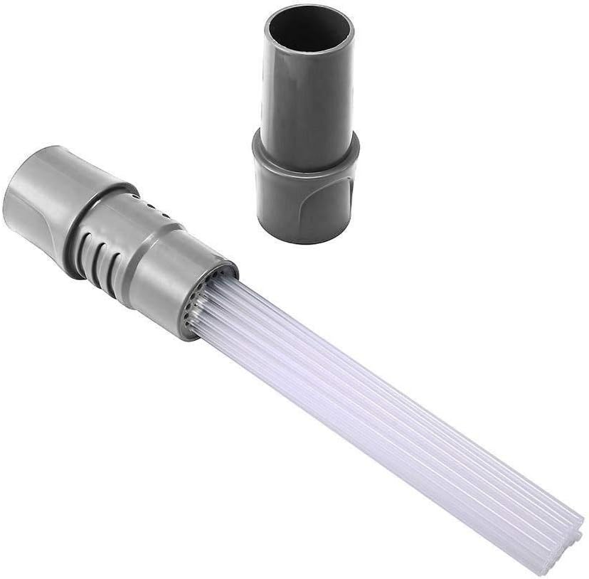 Bluehare Dust Brush Cleaner - Dirt Remover Universal Vacuum Attachment Cleaning Tool with Flexible Brush for Air Vents/Bookshelf/Keyboards/Drawers/Car/Crafts/Jewelry/Plants (Gray)