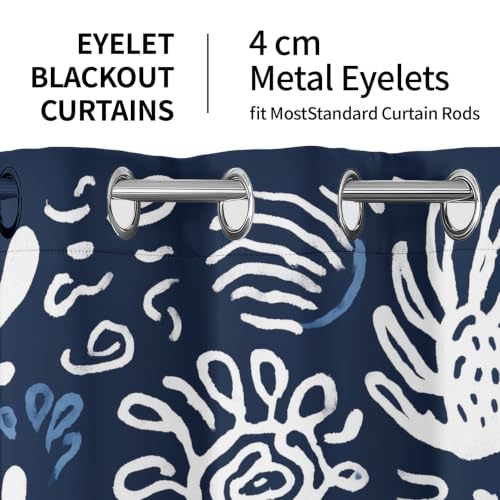 Rideau opaque bleu marine à oeillets avec isolation thermique - 5