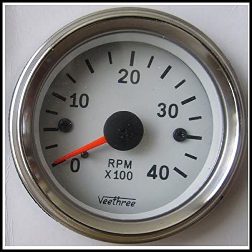 Veethree Tachometer 52mm Electronic 0 4000 RPM (Chrome