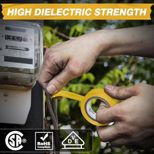 Image of Avery Dennison Electrical Tape, Professional Grade PVC Electric Tape, UL /CSA Listed Insulating Vinyl Tape for Electrical, Repairs, Automotive and Equipment, Pro-36C, in x 66 ft, Yellow, 1 Roll