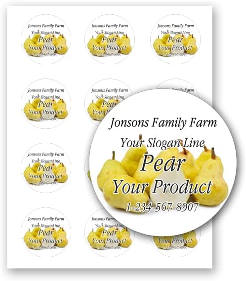 Etiquetas adhesivas de frutas redondas de papel de 2 pulgadas para tarros Mason Jar Leeds caja de regalo para el hogar, conservas de mermelada,