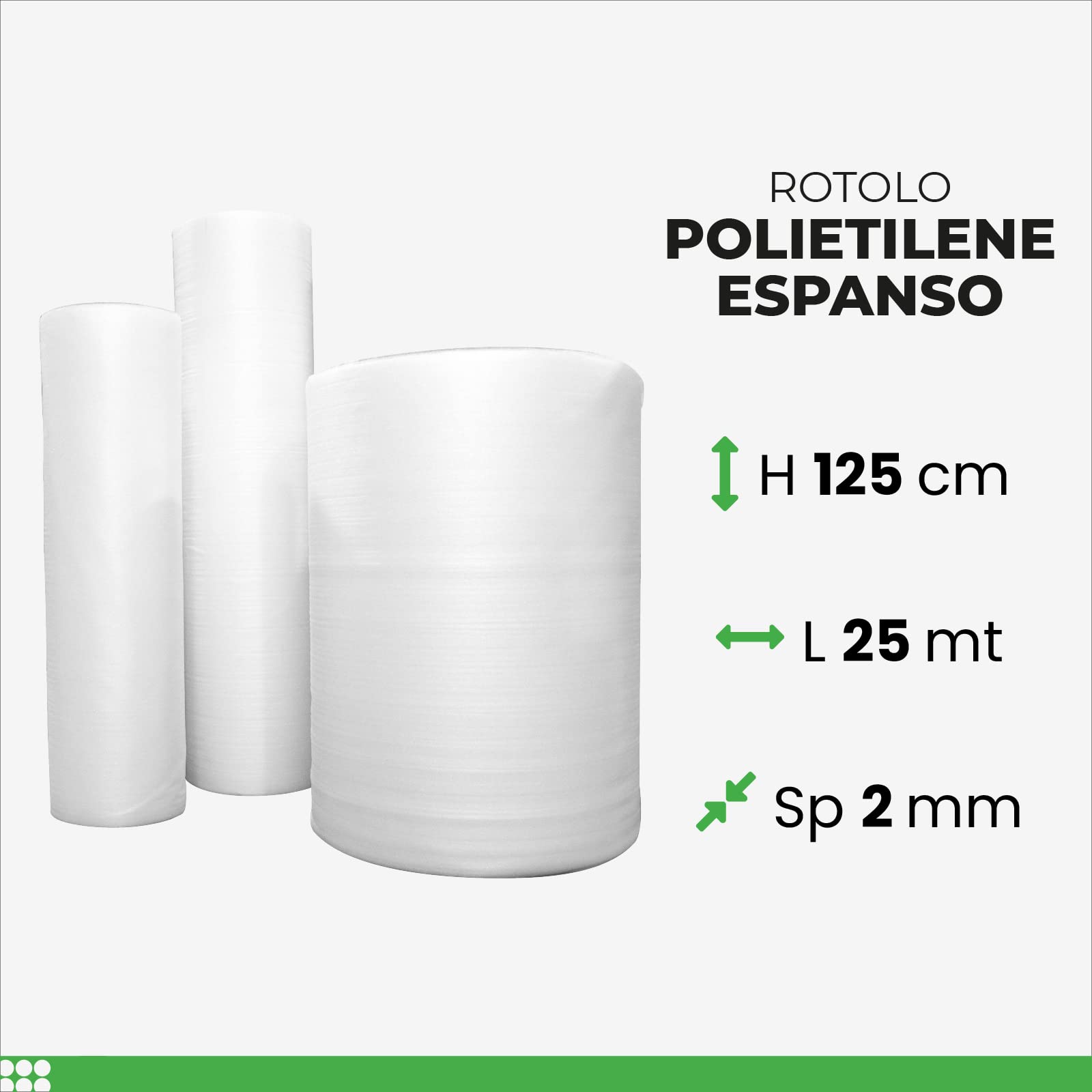 ImballaggiPer Rotolo Polietilene Espanso PE 125 cm x 25 mt, Spessore 2 mm, Bobina per Imballaggio di Mobili e Superfici Verniciate