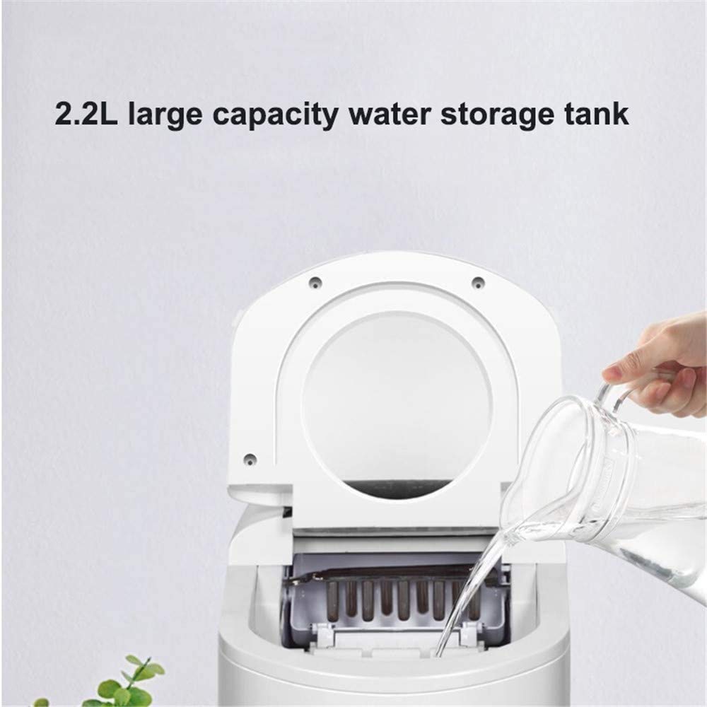 Ice Maker controsoffitto Ice Makers Portatile con Ghiaccio Cucchiaio e Carrello, 39 libbre in 24 Ore, 9 Ice Cubes for 6-8 Minuti, 1.7 Lb Ice Bagagli