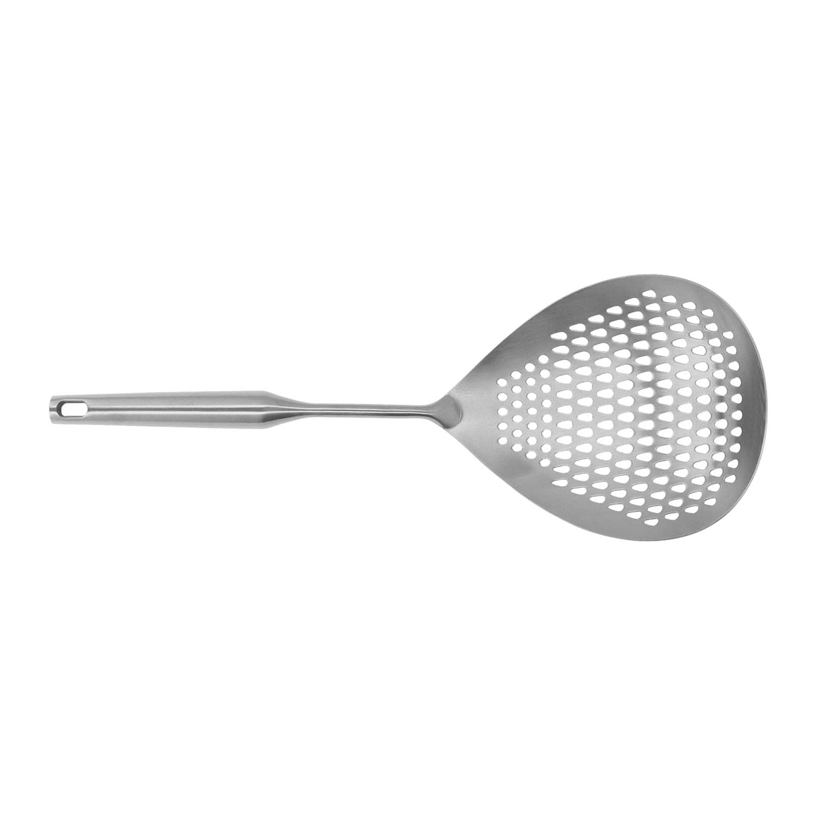 Cucchiaio Colino Quadrato In Acciaio Inox 304, Mestolo Schiumarola A Ragno Con Manico Lungo Per Friggere, Grande - 3