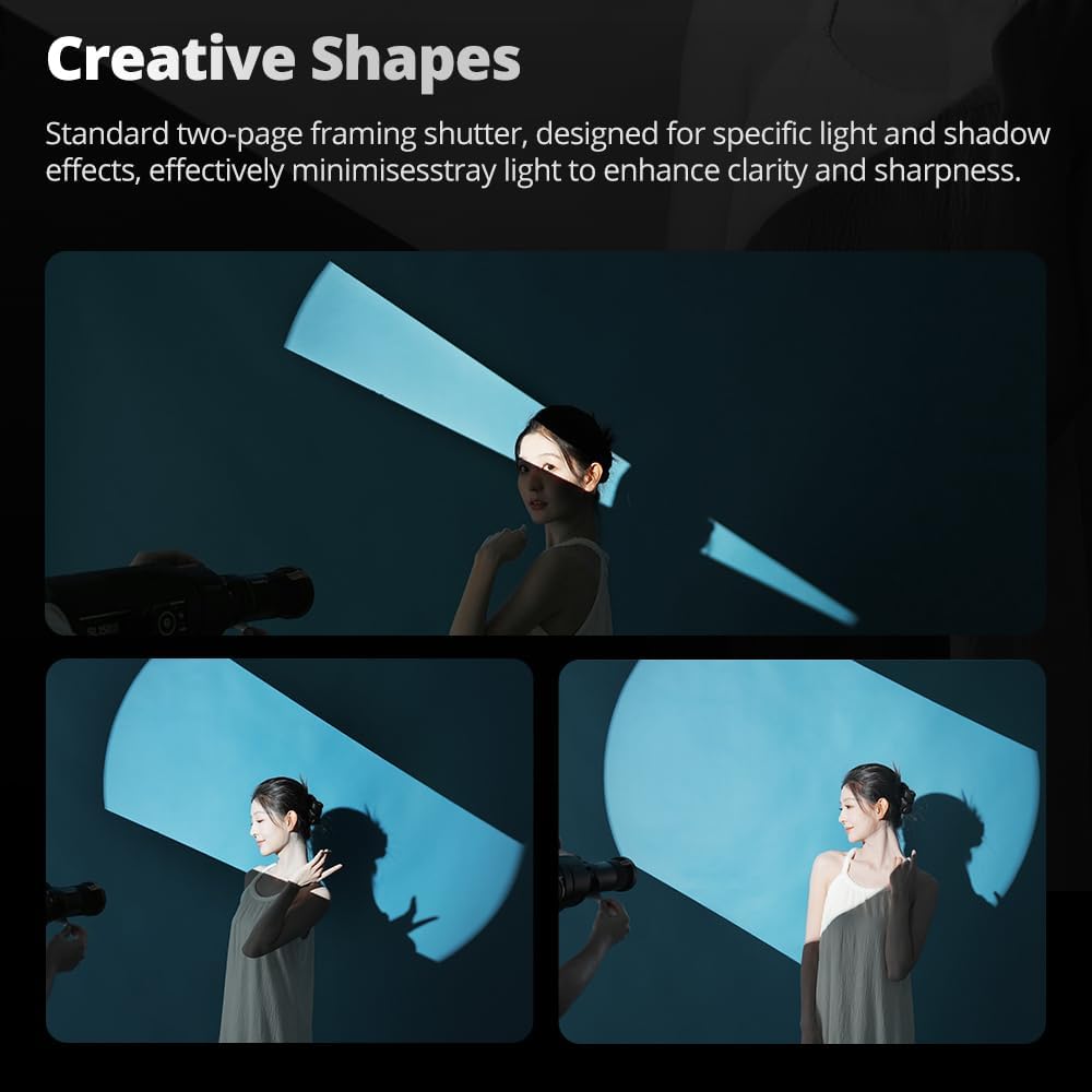 Ambitful AL300Pro Max Optical Bowens Mount Snoot, with 20 Gobos/36° Lens Optical Snoot Spotlight for Photography Video Shape Light Studio (AL300Pro)