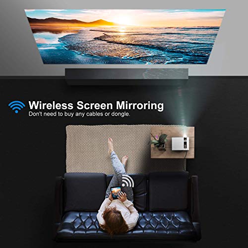 YABER Y61 WiFi Mini Projector 5500 Lux Full HD 1080P and 200" Supported, Portable Wireless Mirroring Projector for iOS/Android/TV Stick/PS4/PC Home & Outdoor - Thumbnail 5