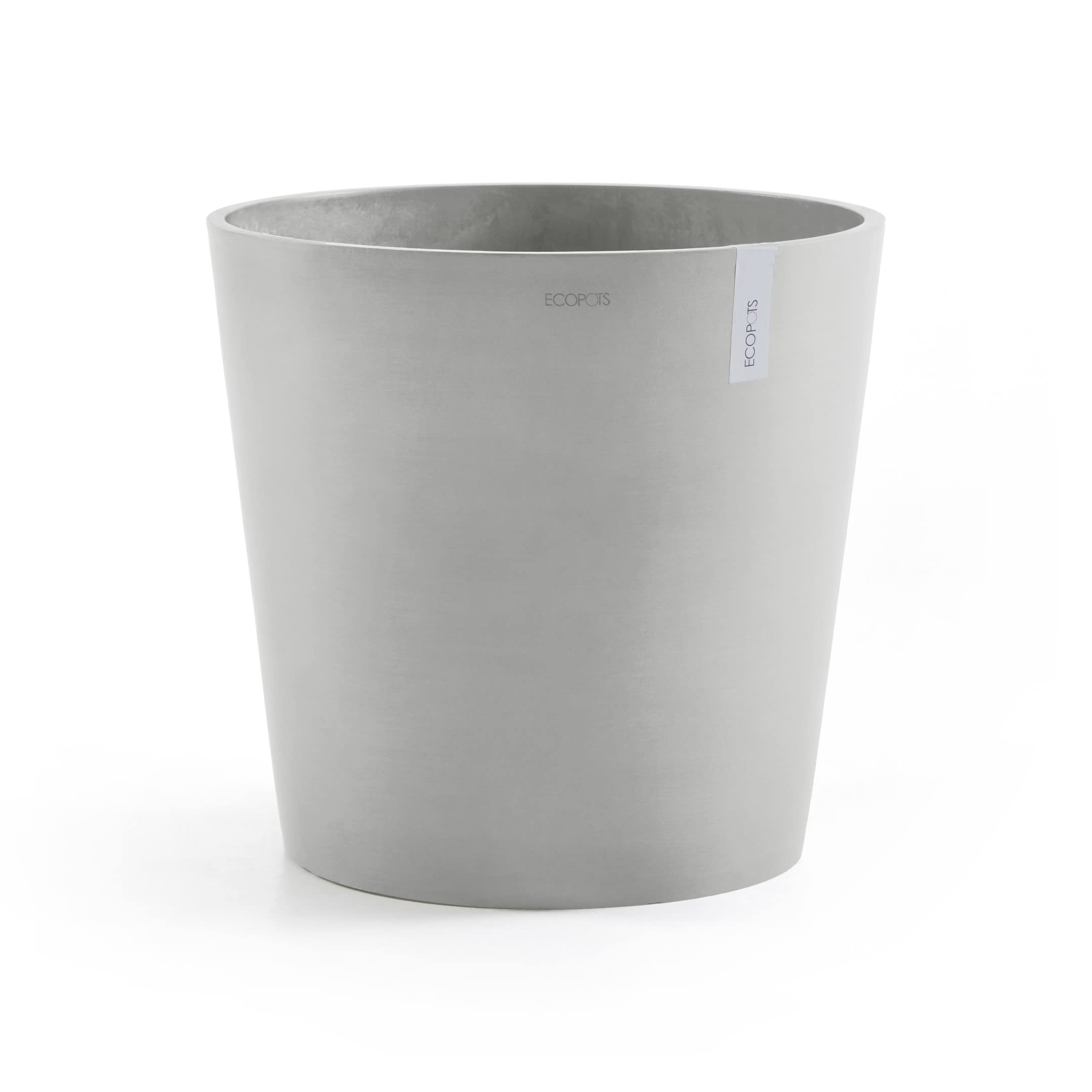 Ashortwalk ECOPOTS Ámsterdam - Maceta de plástico reciclado (50 x 44 cm), blanco