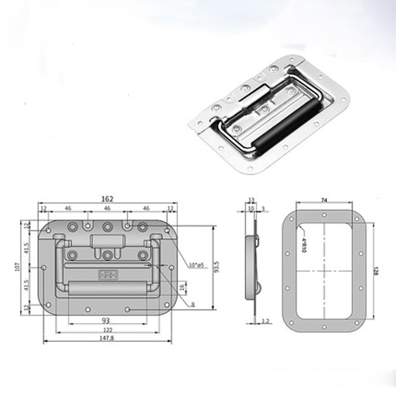 Manijas de recipiente de acero inoxidable con acabado cromado premium 3