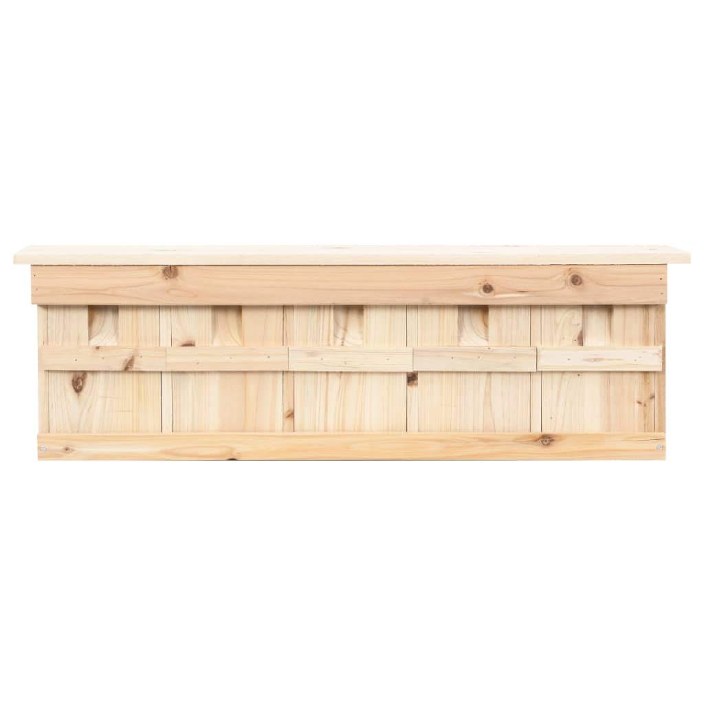 Casa para gorriones con 5 compartimentos de madera de abeto, 68 x 15 x 21 cm, con puertas extraíbles, resistente a la intemperie, para jardín, balcón, terraza, nido y comedero para carboneros