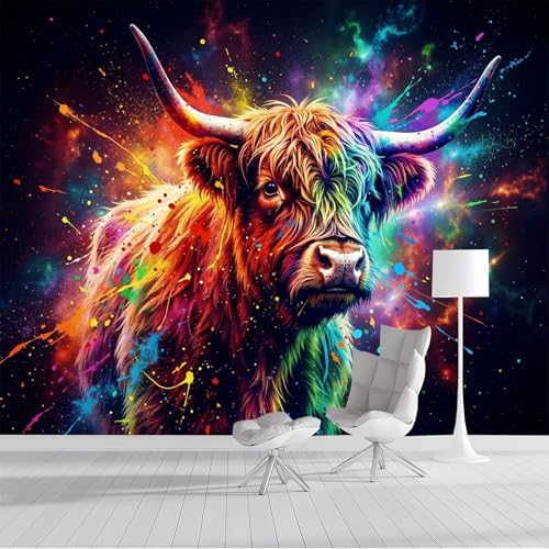 Papier peint vaches highlands pour masquer un mur vide avec style - 6