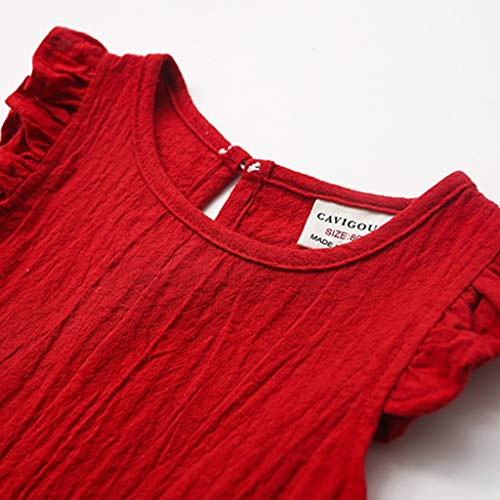 6M‐5Y Summer Girls Shirts Toddler Cute Solid Color Ruffle Fly Sleeve Flowy Shirts Beach Holiday Blouses Tees Top4