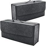 VAGCARS Auto Kofferraum Organizer, Faltbar Kofferraumtasche, Rutschfest Filz Auto Organizer Toolbag mit Klettbändern, Universell Autotasche, Kfz Zubehör Geeignet für alle Fahrzeuge (2 Stück)