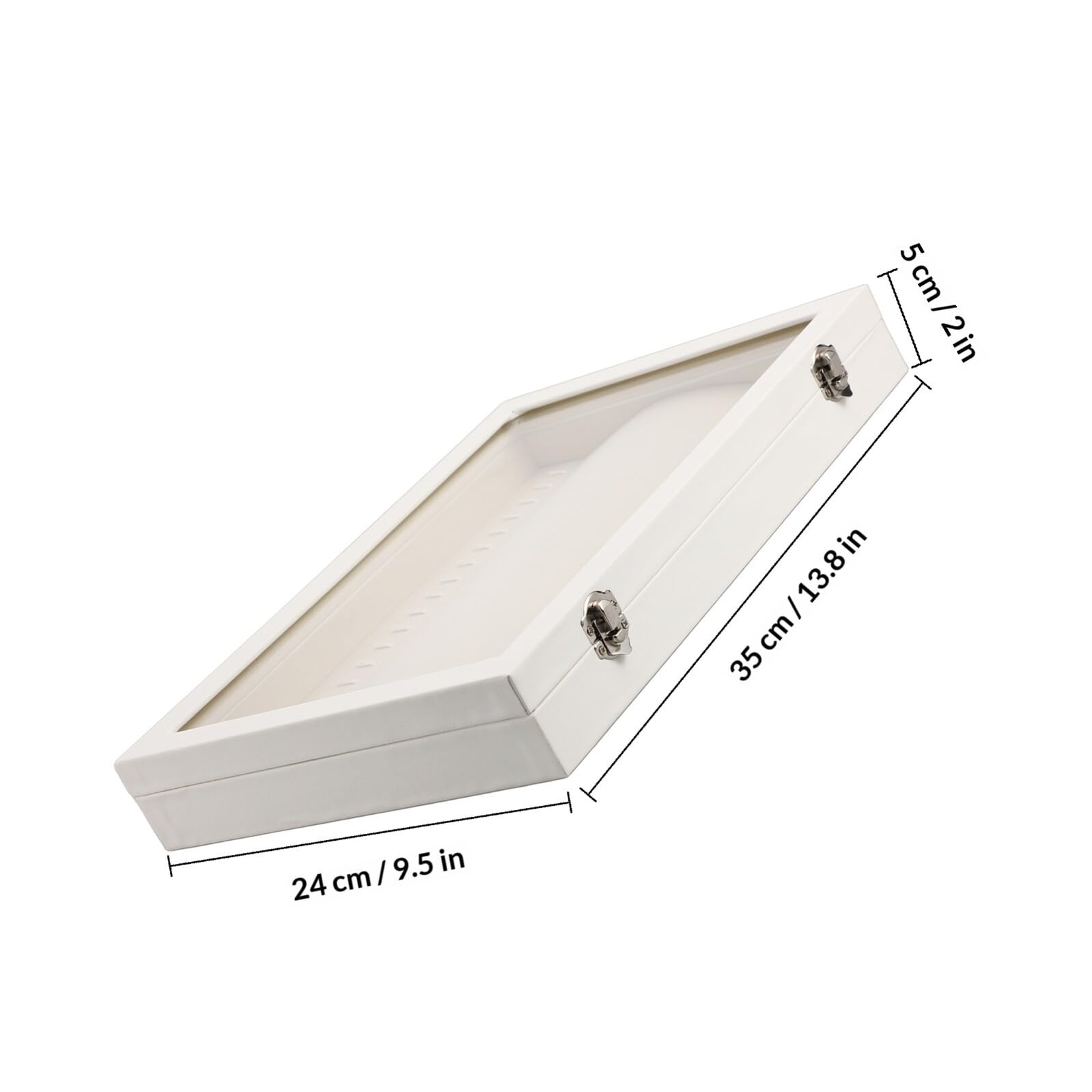IMIKEYA Bandeja Organizadora para Collares de Madera Tapa Transparente, Caja para Joyas y Estuche Compacto para Colgantes, Adecuado para Viajar y Almacenar Collares de Forma Segura