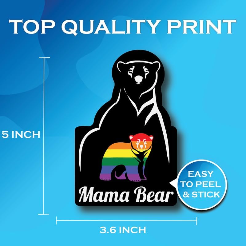 Miniatura 2 de Calcomanía de arcoíris Mama Bear – Fun Proud LGBTQ Pride Igualdad Rainbow Sticker – Paquete de 2 calcomanías de vinilo de alta calidad | 5 pulgadas