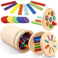 Wooden Color Shape Sorting Toy Montessori Toys for 1 2 3 Years Old Boys Girls 3 in 1 Montessori Wooden Activity and Development Toy Educational Learning Sensory Matching Game Baby Birthday Gifts