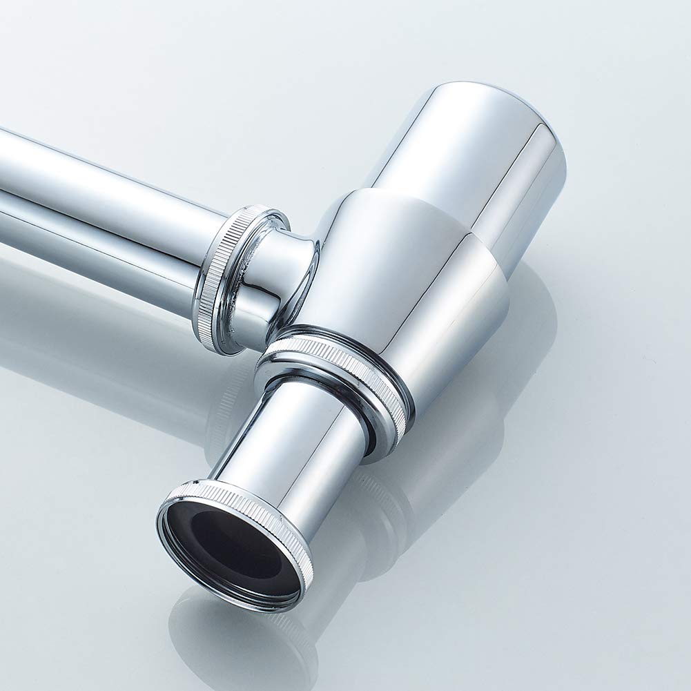Ibergrif Sifón Universal para Fregadero 1-1/4 pulgadas x 32 mm, Sifón Antiolor, Regulable en Altura, Desagüe Metálico, Impermeable, Cromado, M20505