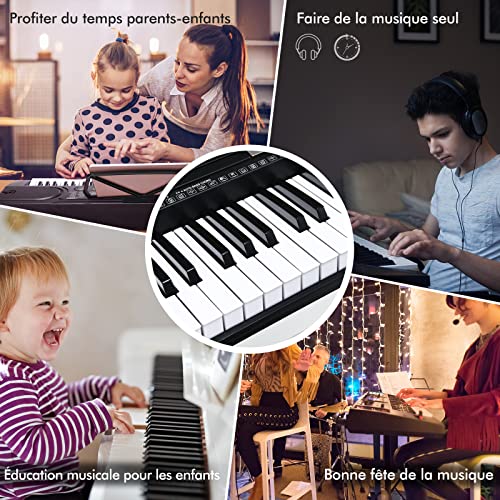 GOPLUS 61 Touches Piano Numérique Enfant Clavier Électrique pour Débutants avec Tabouret Réglable en Hauteur,2 Modes d… - Les Beatles, Paul McCartney, John Lennon, RIngo Starr, George Harrison GOPLUS 61 Touches Piano Numérique Enfant Clavier Électrique pour Débutants avec Tabouret Réglable en Hauteur,2 Modes d… – Image 8