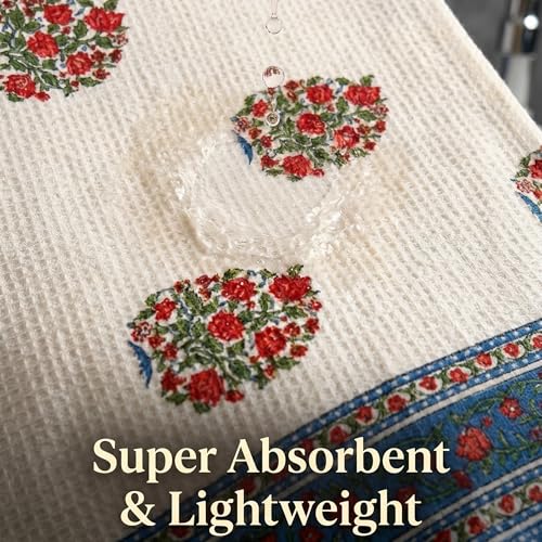 Image of Mafatlal Madhuban Bath Towel Combo Pack of 2 | 147x76 cm | 250 GSM Lightweight, Soft & Super Absorbent Towels | Ultramarine & Aqua Wash