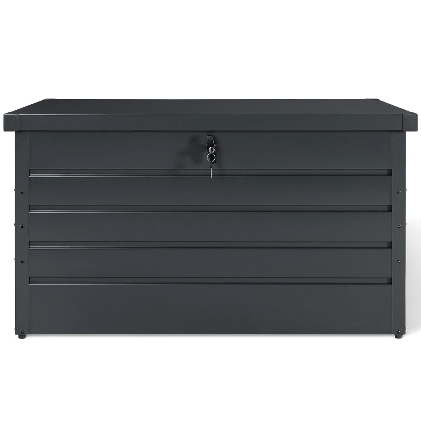Coffre de rangement métal verrouillable gris anthracite 810L pour jardin