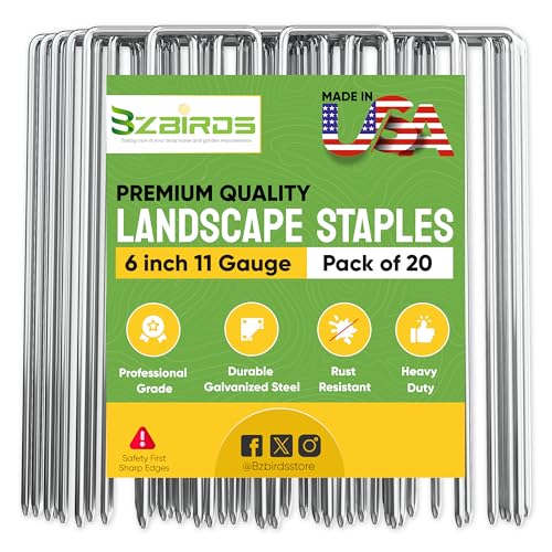 bzbirds usa made landscape staples 6 inch 11 gauge garden stakes galvanized sod pins lawn stake for weed barrier fabric ground cover holding fence christmas decorations irrigation tubing bzbirds usa made landscape staples 6 inch 11 gauge garden stakes galvanized sod pins lawn stake for weed barrier fabric ground cover holding fence christmas decorations irrigation tubing